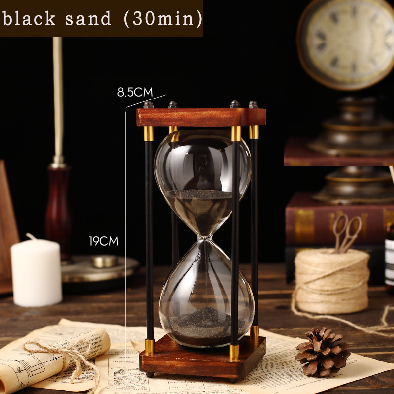 Classic Wooden Hourglass Timer For Home And Office Decoration_voghion.com
