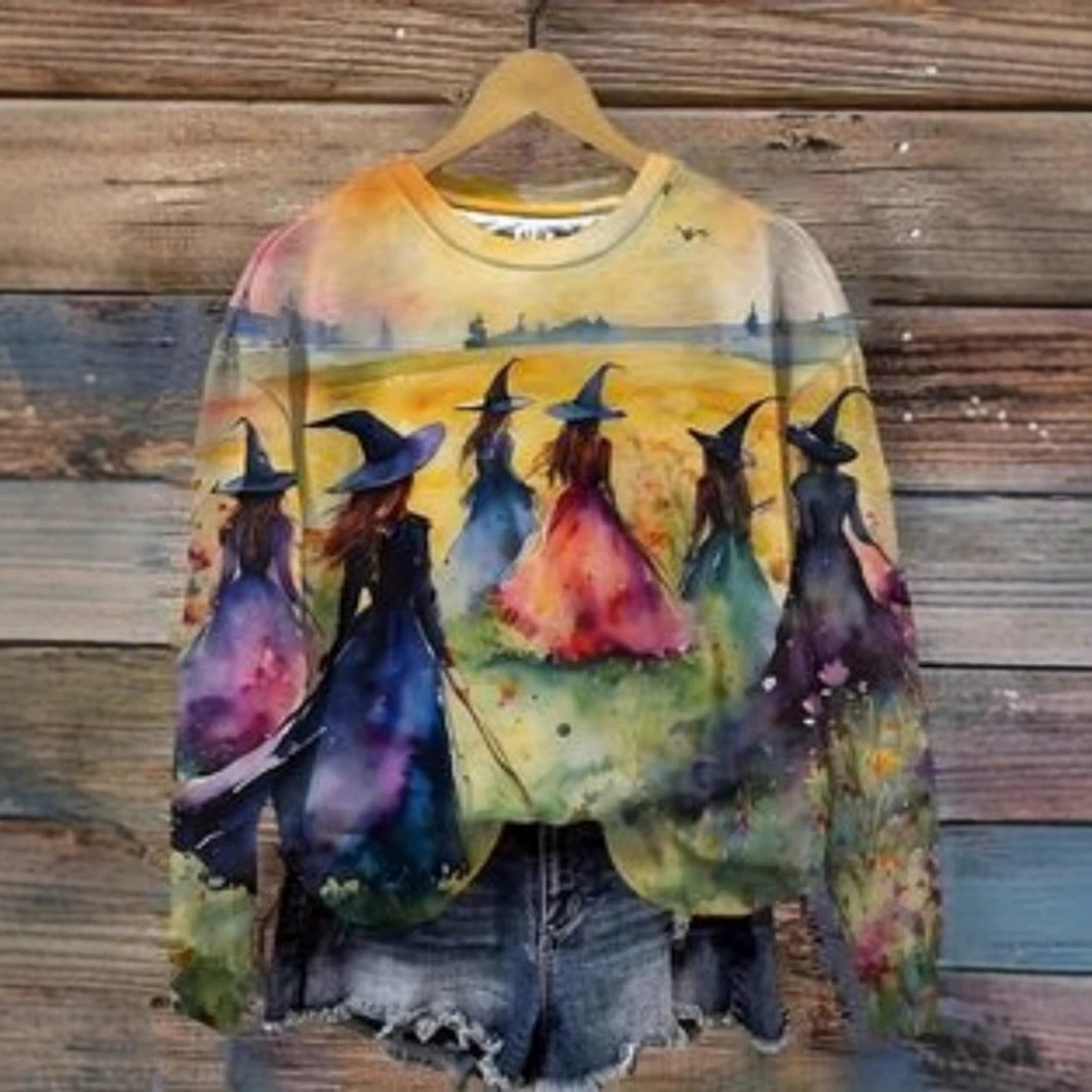 Европейская и американская новая модная тенденция 2025 года: стильный повседневный высококачественный свитшот с длинным рукавом и круглым вырезом.