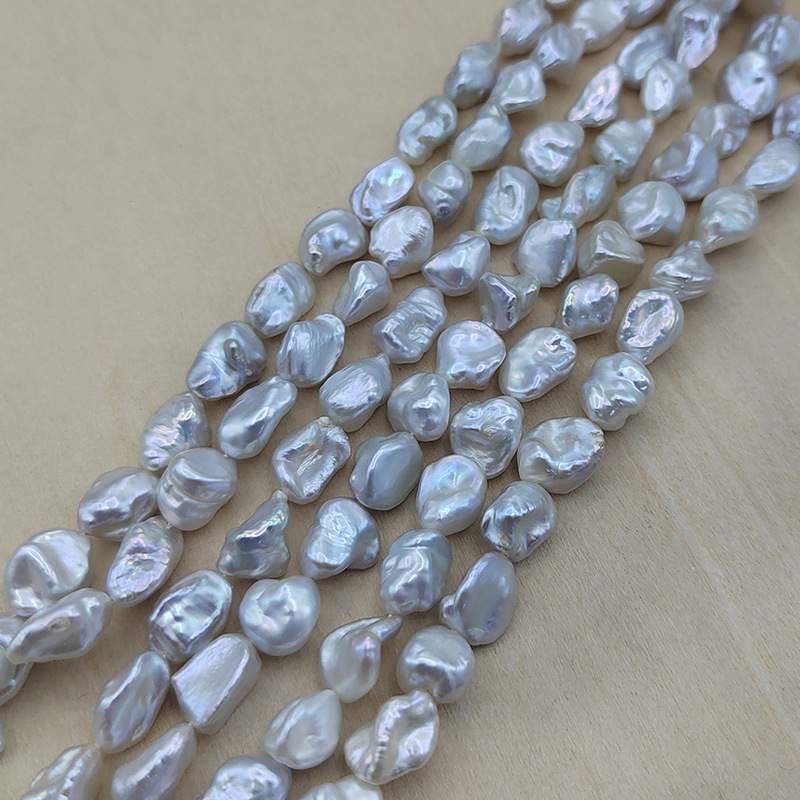 天然淡水珍珠异形7-9mm碎银子手工DIY饰品胸针耳饰吊坠配件材料