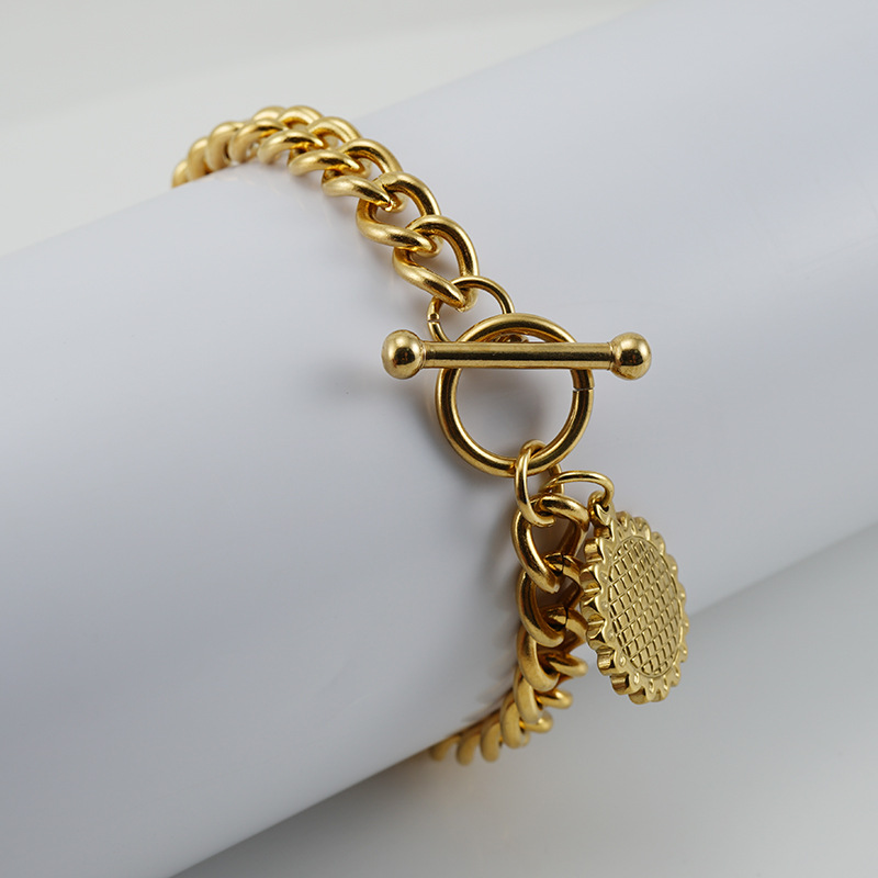 Fashion Flower Stainless Steel Plating Bracelets Necklace