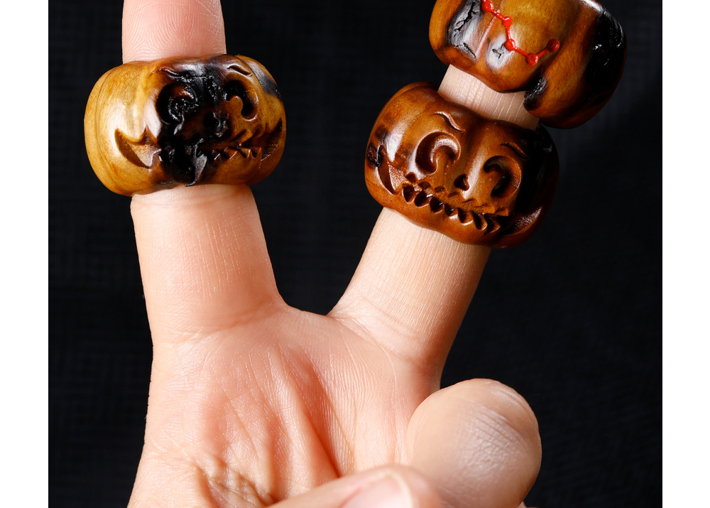 Lightning-striken jujube wood pumpkin monster bead DIY craft accessories, bracelet, spacer beads, pendants, creative accessories