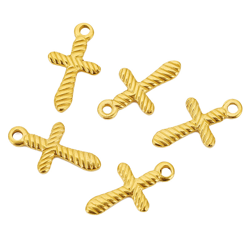 Cross Pattern 5 PCS/Package 12*20mm 13 * 21mm 14.5*22mm Hole 2~2.9mm 304 Stainless Steel Cross Pendant