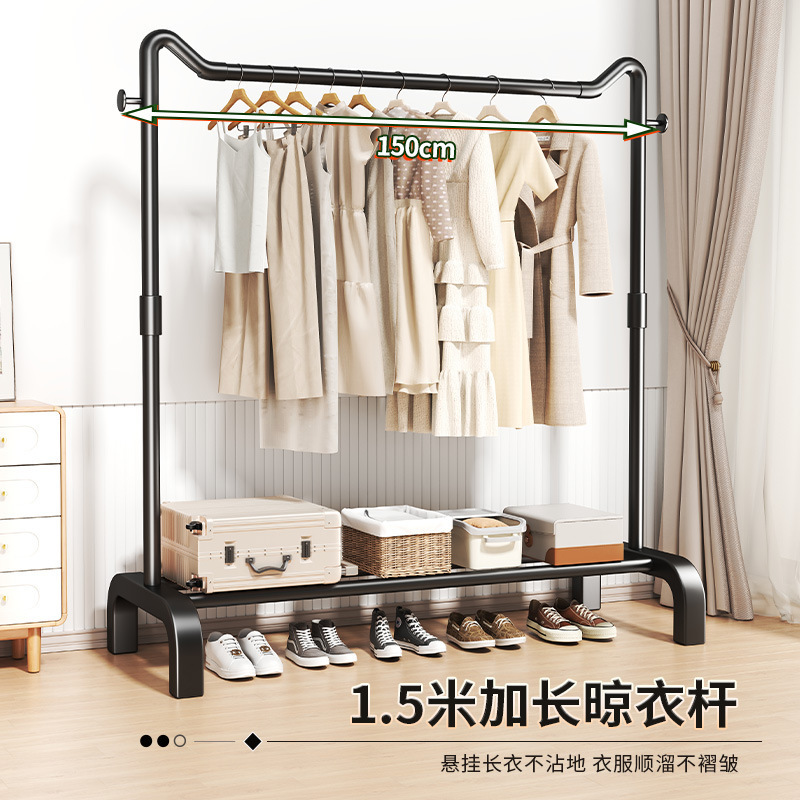 Percha de secado de ropa de piso dormitorio doméstico cuelga ropa plegable simple dormitorio interior móvil estante de sombrero de ropa fresca