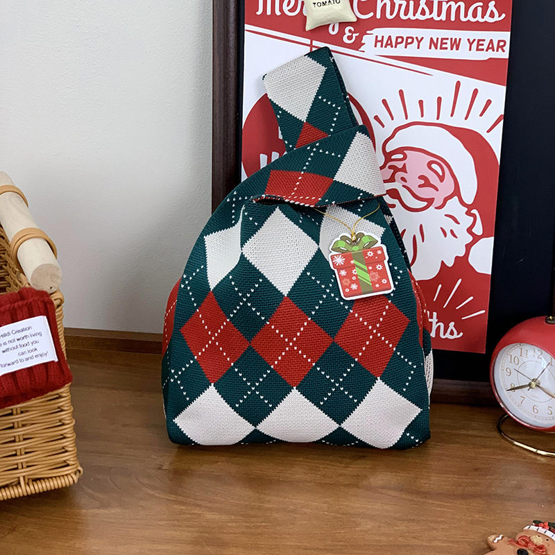 Bolsas de tejido de Navidad al por mayor bolsas de regalo de Nochebuena bolsas de dulces bolsas de regalo de empresa bolsas de mano creativas