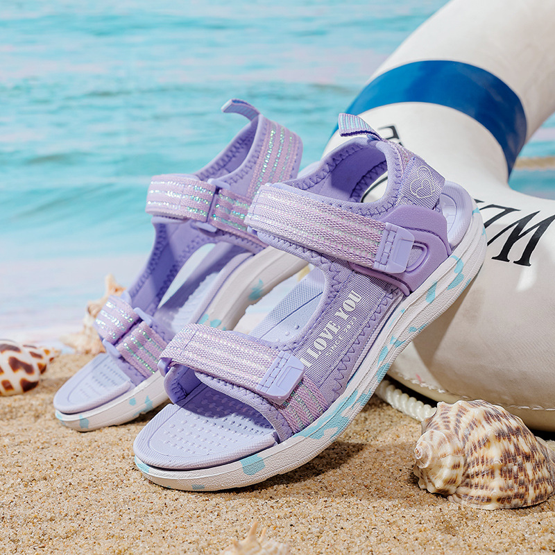 Sandalias de Playa para Niñas de Tela y EVA Suela Suave Antideslizante Ligero para Playa y Verano