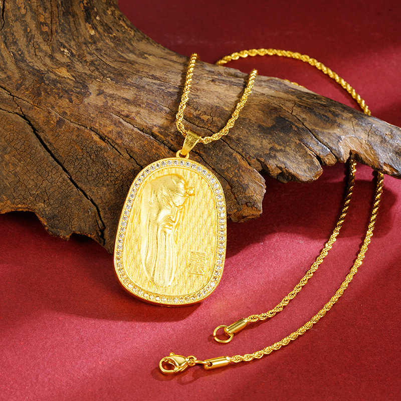 Gufa Sha Jin Guan Yufu marca colgante micro insertado Guan aleación de cobre universal a largo plazo no se desvanece Yiwu accesorios suministro