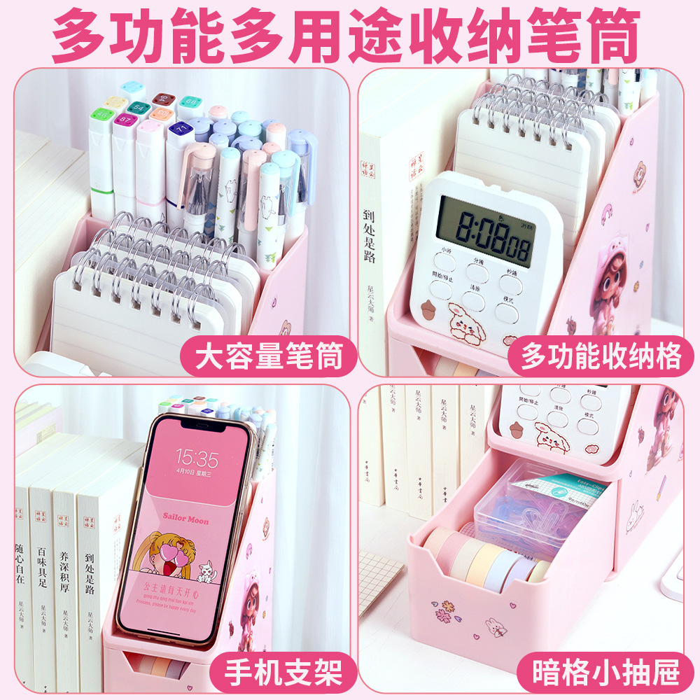 Estante de pie retráctil para libros Estante de escritorio grande para estudiantes