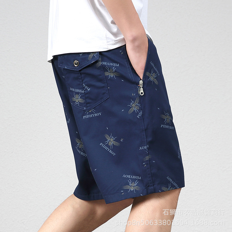 Pantalones cortos deportivos para hombre, pantalones cortos de playa de algodón holgados para verano, calzoncillos bóxer casuales de cinco puntos. image 3