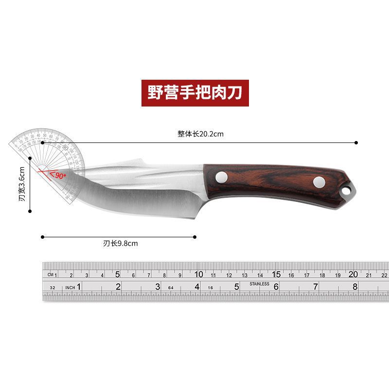 Cuchillo de mango de madera de ala de pollo forjado hecho a mano cuchillo al aire libre cuchillo de carne multifunción cuchillo de corte de carne cuchillo de camping cuchillo de fruta