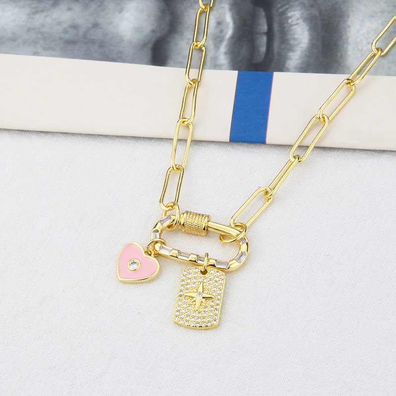 INS Cross-Border New Arrival Simple Tag Love Combination Necklace for Men and Women Fashion Hip Hop 