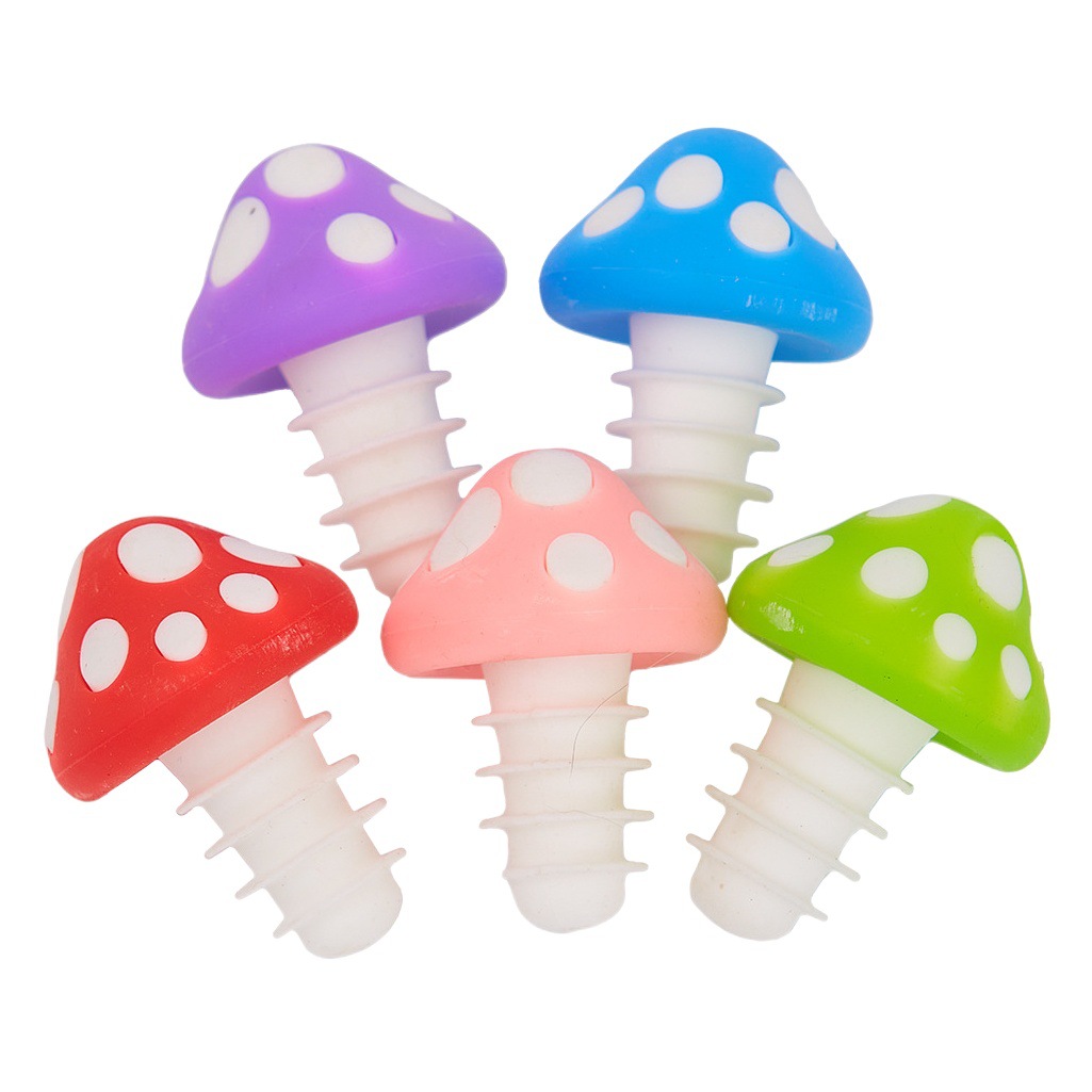 New Silicone Red Wine Stopper Mushroom Champagne Stopper Creative Wine Bottle Stopper Household Foreign Wine Stopper Beer Stopper