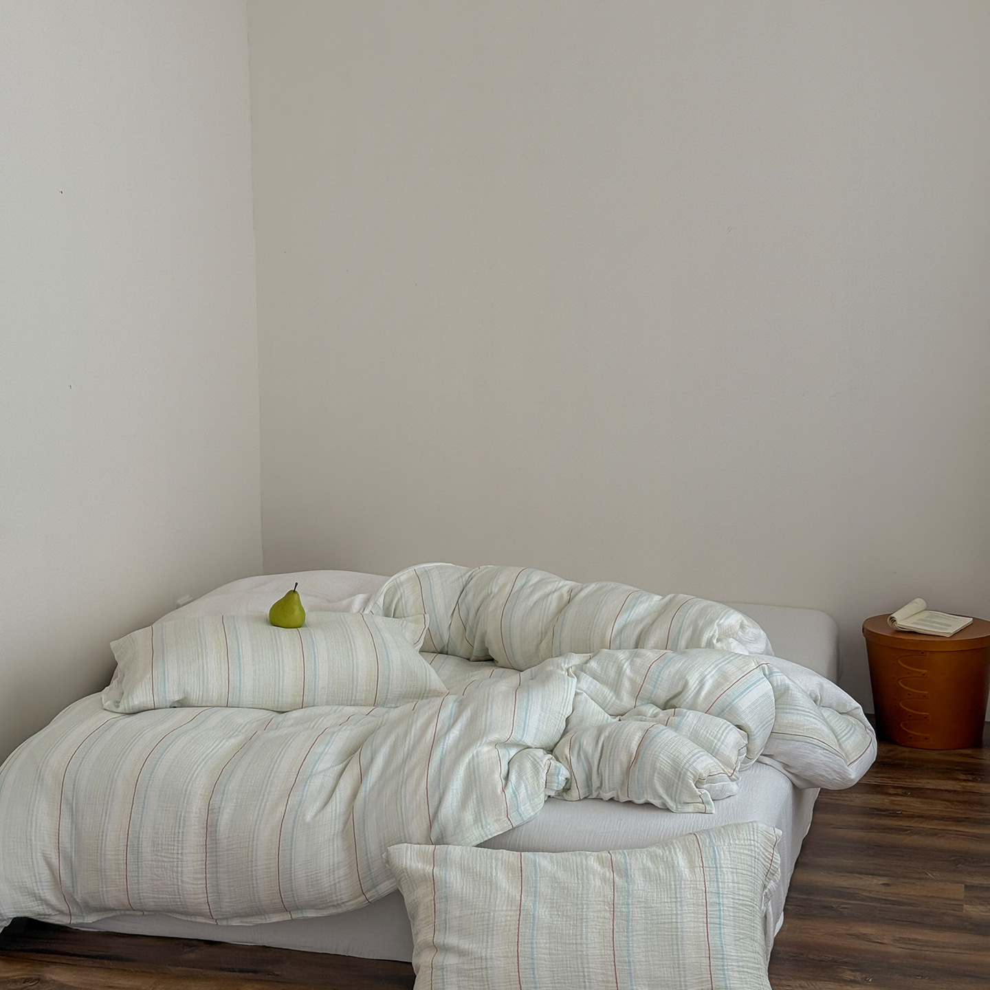Super Soft Fluffy Double Layer Yarn | Four-Piece Set Pure Cotton 2025 New Bed Sheet And Duvet Cover Simple Fresh Striped_voghion.com