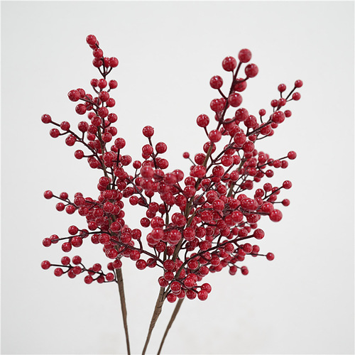 Fortune Fruit Living Room Decoration Hotel Lobby Large Floral Artificial Flower Berry Red Fruit Front Desk Decoration Artificial Flower Wholesale