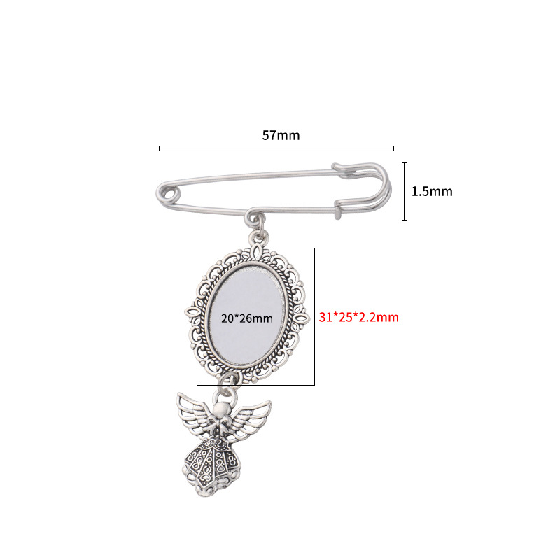 Regalos de temporada de graduación en blanco de sublimación de calor consumibles de metal redondo de encaje colgante ángel