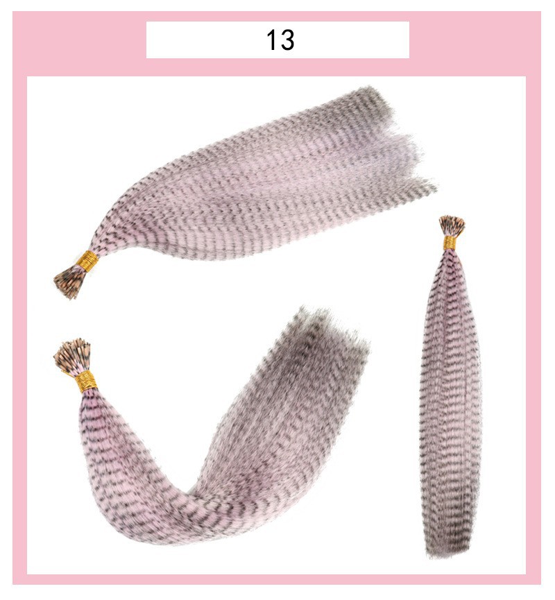 Peluca de extensión de cabello de plumas de seda de alta temperatura de fibra química especial transfronteriza