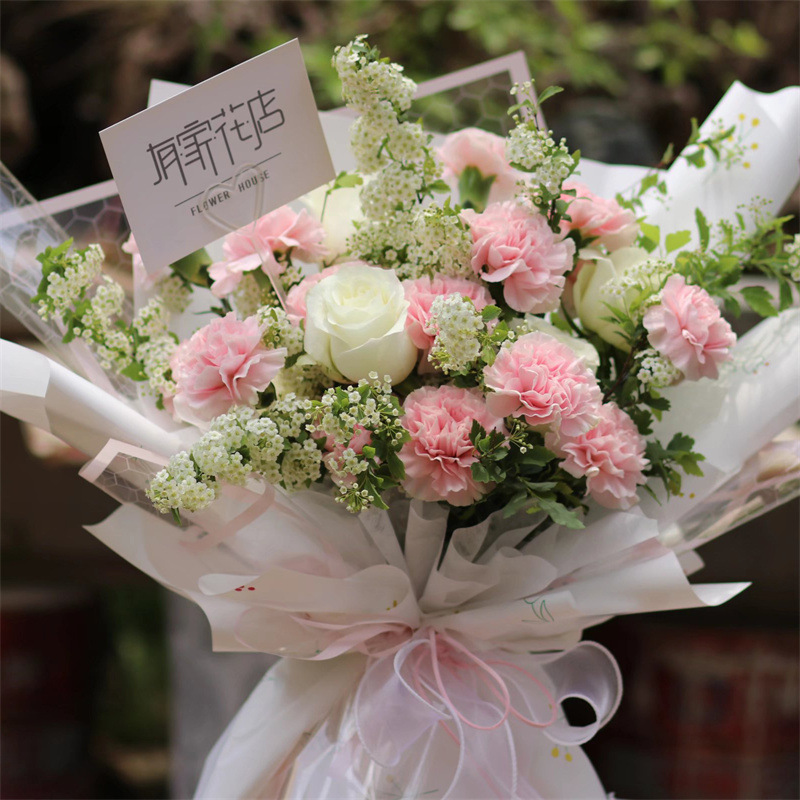 Flower party fabricantes al por mayor nuevos productos transfronterizos tela de araña embalaje de flores de papel de vidrio florista embalaje de flores de regalo