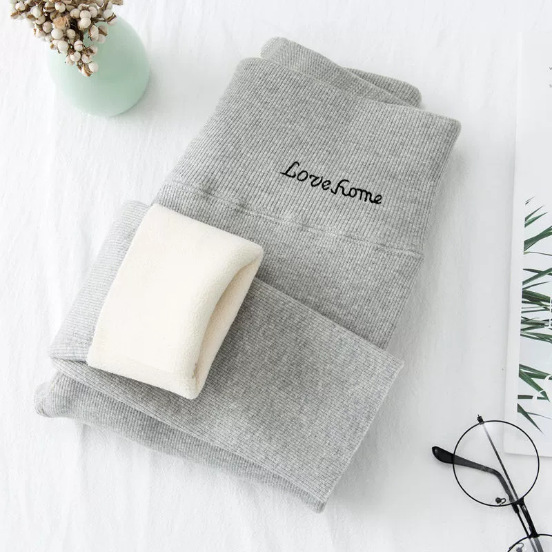 Fleece thin warm velvet leggings, demi-season keep warm trousers