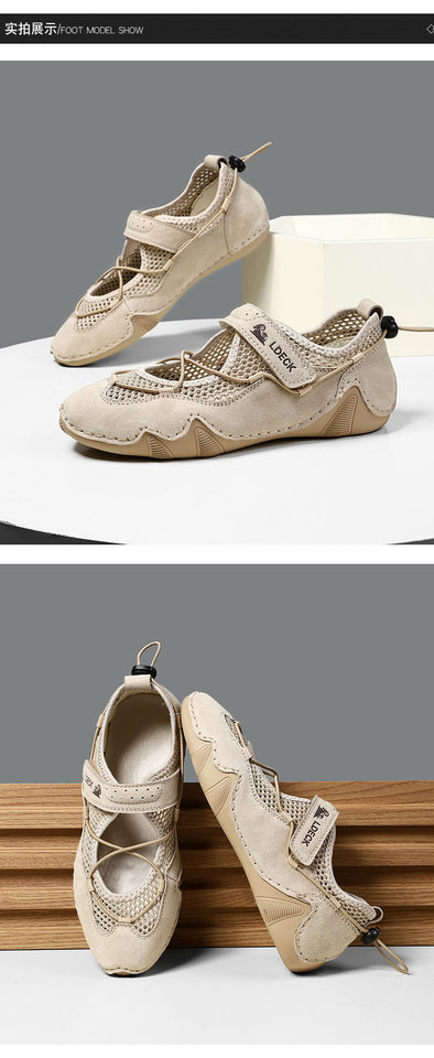 Giày thể thao unisex cỡ lớn, giày sneaker lưới thoáng khí mùa hè, đế bằng — 5816 Xanh cát, 5816 màu cát chi tiết 23