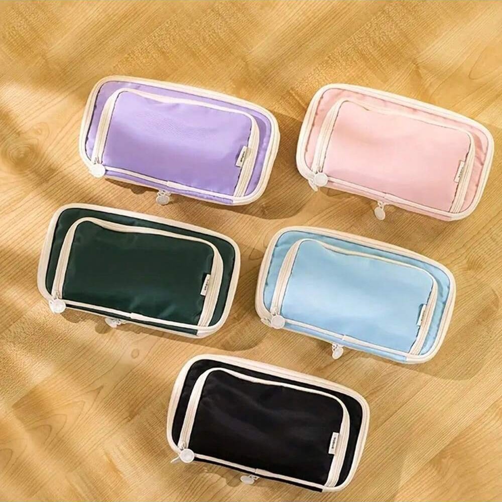 Japón encantador dibujos animados tablero de ajedrez bolsas de lápiz de gran capacidad bolsas de lápiz bolsas de almacenamiento de lienzo estudiantes bolsas de papelería