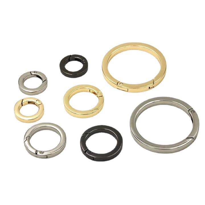 Оптовая Пряжка подвижная пружина круг кольцо пряжка круг плоская линия пружинное кольцо пряжка кольцо свободное открываемое кольцо украшение