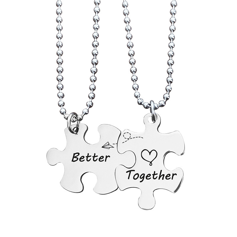 A pair of silver necklaces