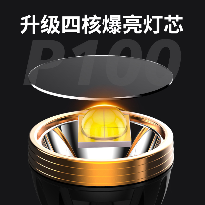 Linterna de luz fuerte LCD digital eléctrico reflector grande portátil luz solar al aire libre emergencia aleación de aluminio reflector