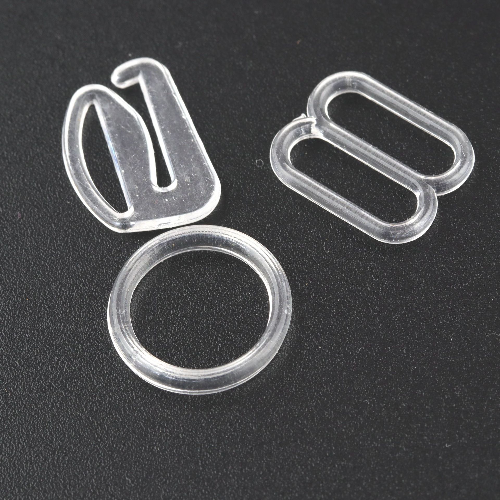 8 hebillas de Goma de embalaje interior de 0,8 cm (color transparente) / grano - convencional