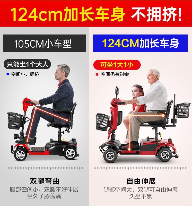 2025 New Model Elderly Mobility Scooter, Four-Wheel Disabled Mobility Vehicle, Electric Vehicle, Foldable Small Low-Speed Battery Car