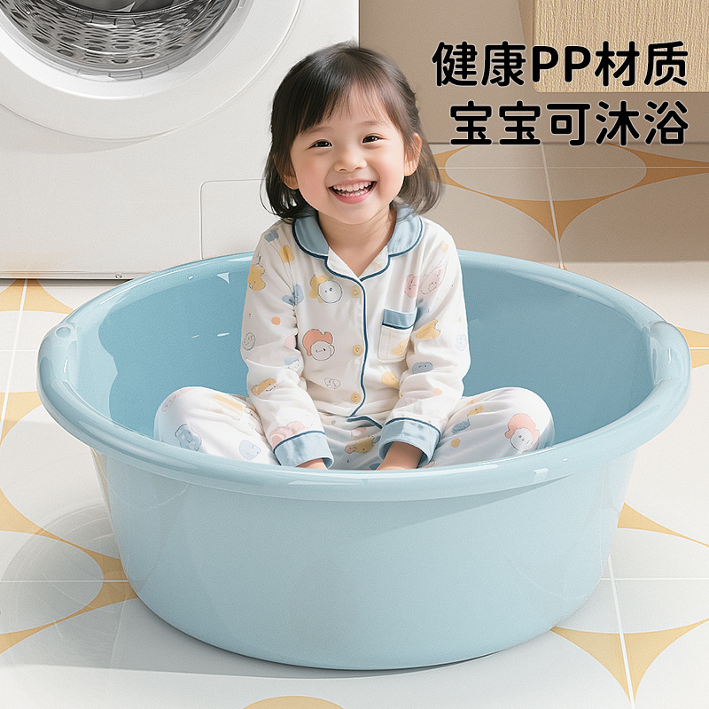 Household Washbasin with Double-Ear Design, Enlarged and Thickened, Available in Multiple Sizes, Durable and Resistant to Falls, Multi-Purpose for Washing Clothes and Washing Feet