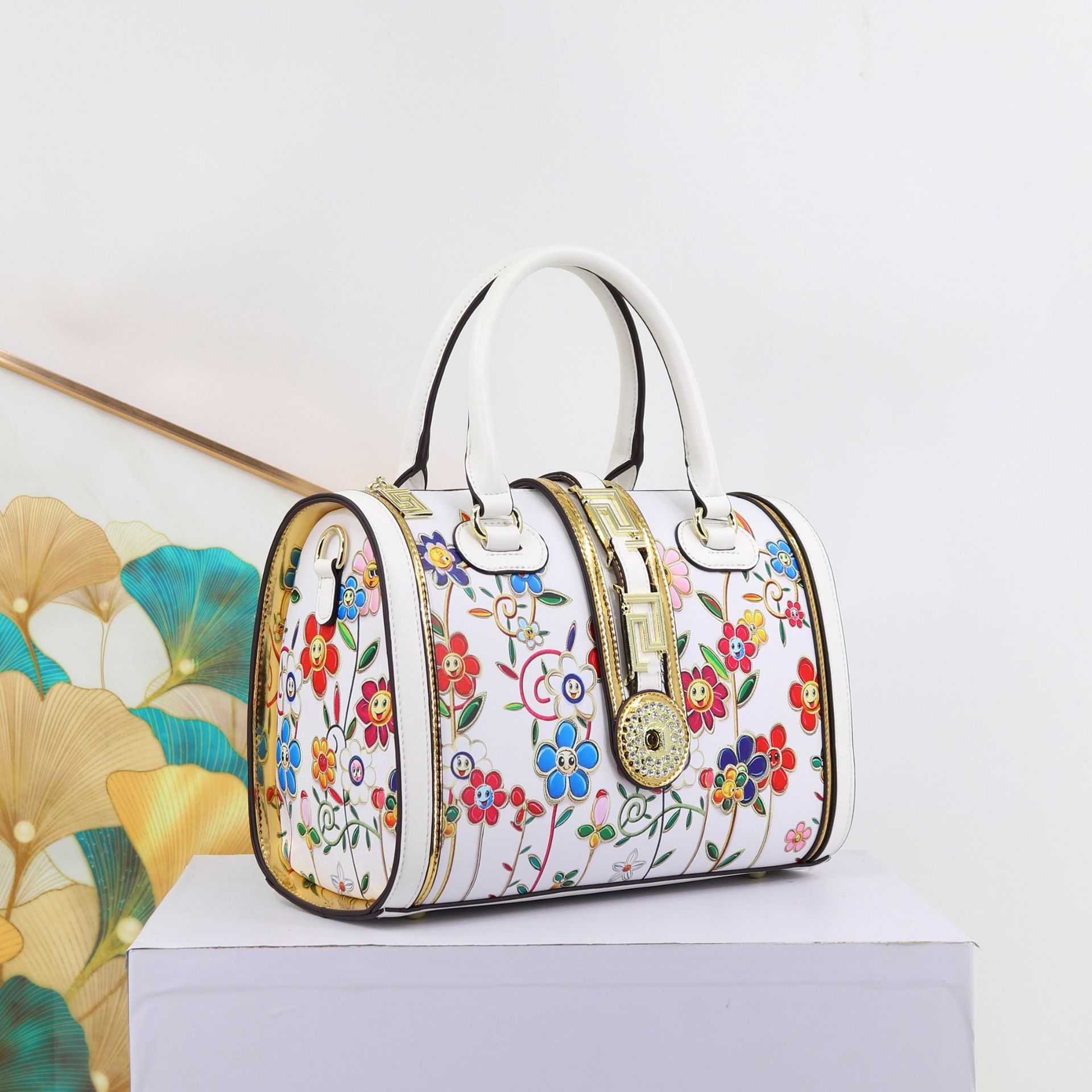 Bolso de Mujer Popular Transfronterizo Estampado, Bolso de Diseñador Texturizado, Bolso Tipo Almohada Laberinto, Bolso de Mano para Mujer
