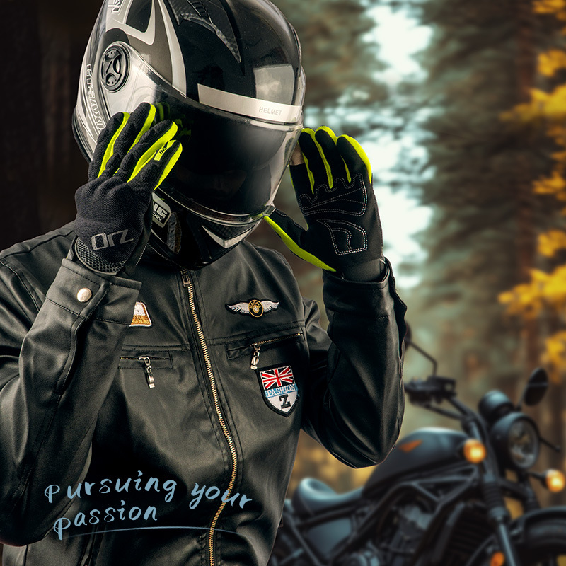 Guantes de moto Orz para primavera y verano, anticaídas, transpirables, equipo de protección para motocicleta, guantes para vehículos eléctricos para hombre, protectores de muñeca