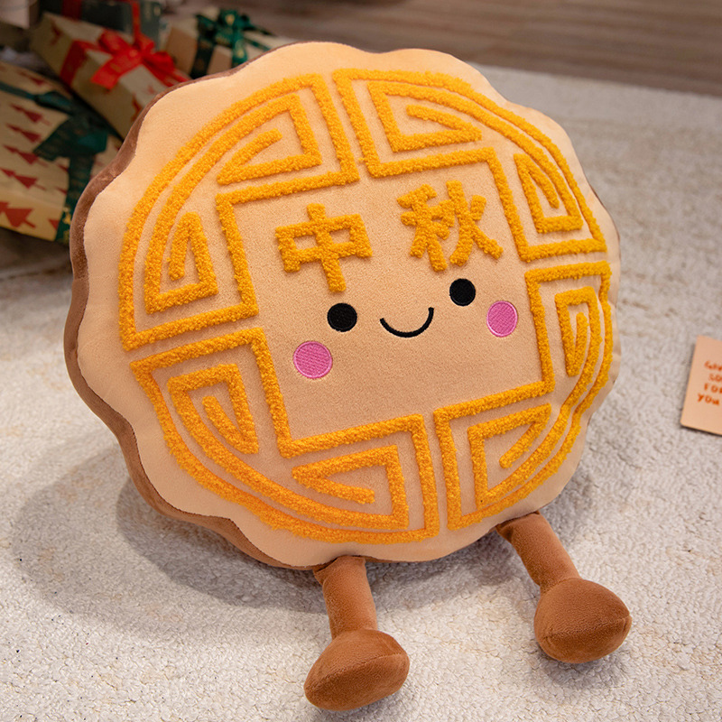 Cojín de Peluche Creativo de Pastel de Luna de Franela para Festival de Medio Otoño