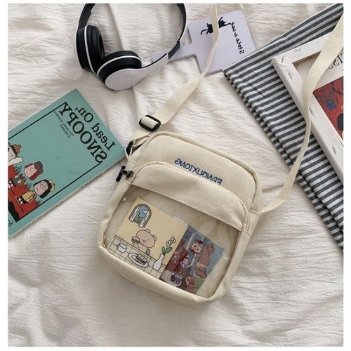 Small shoulder bag, cute pain bag, cross-body bag, Japanese style Harajuku girl soft girl canvas bag, small pain bag cross-border