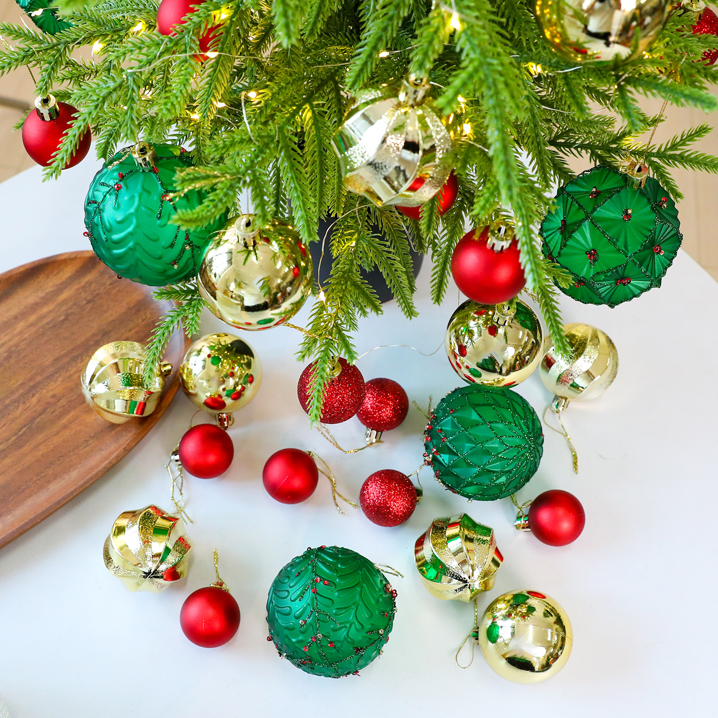 Shengyuan nueva caja de bola de Navidad galvanizada 36pcs decoración de árbol de Navidad ventana decoración de personalidad
