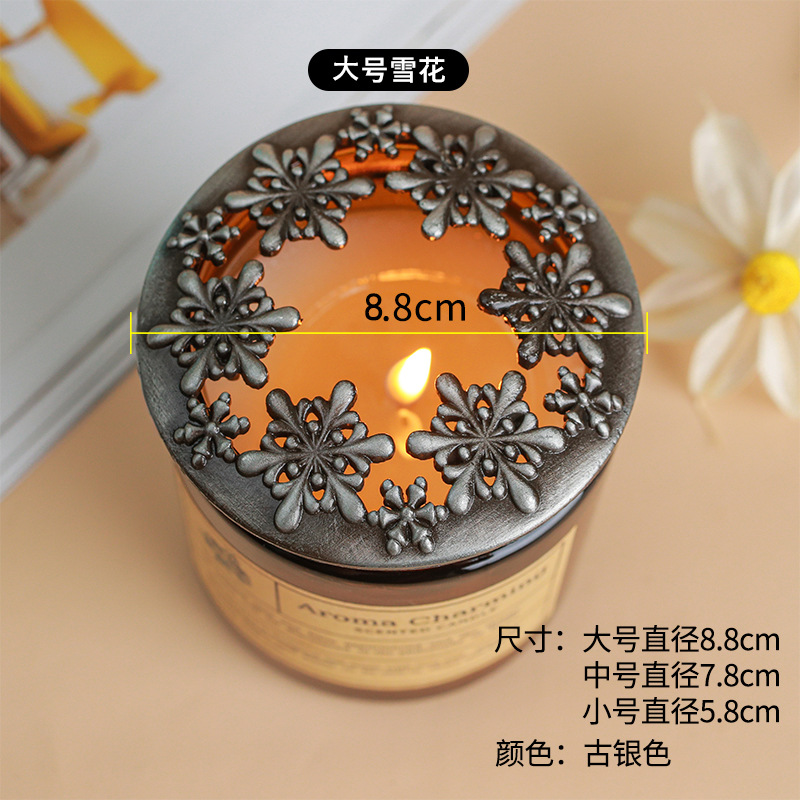 Aleación de velas de aromaterapia hueca cubierta inteligente de recolección de calor anti-pared aromaterapia cubierta a prueba de polvo cubierta de la vela accesorios al por mayor