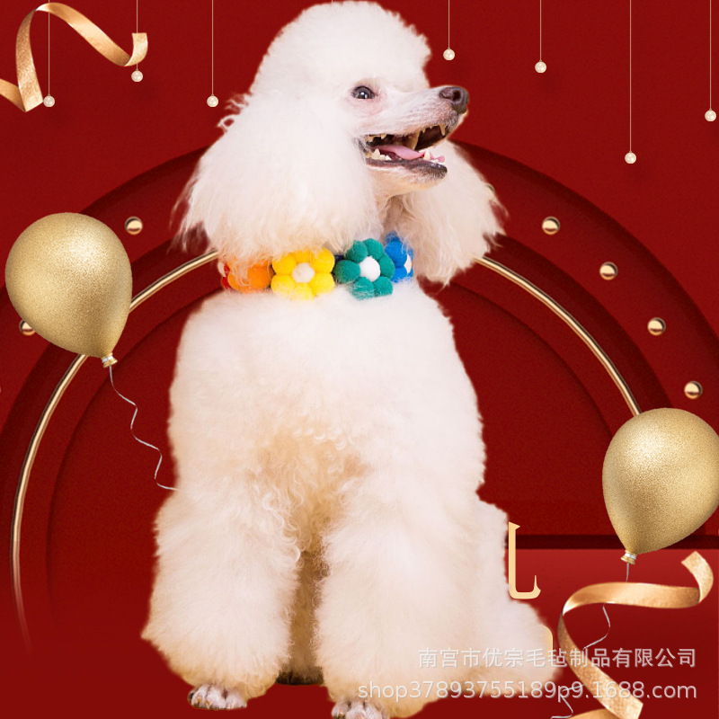 Productos para mascotas Shiba Corgi arco iris collar de flores para gatos perros collar de pelo ajustable caricatura para perros pequeños