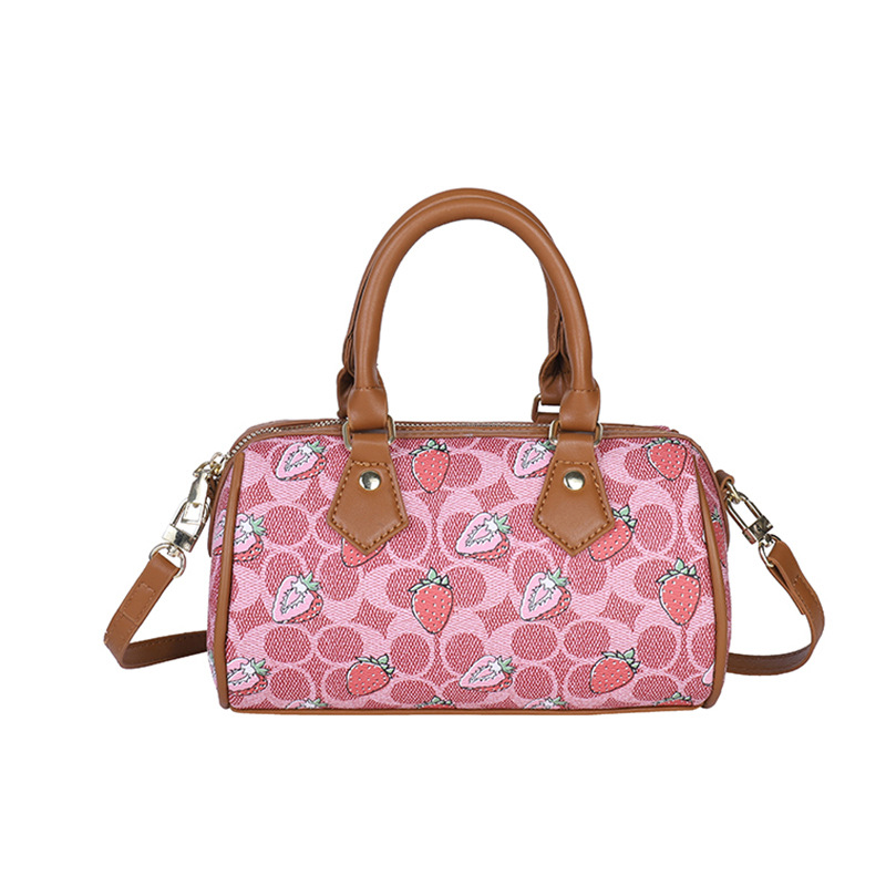 Bolso de diseño nicho lujoso portátil bolso de almohada de Boston nueva moda impresión de moda mochila de fresa