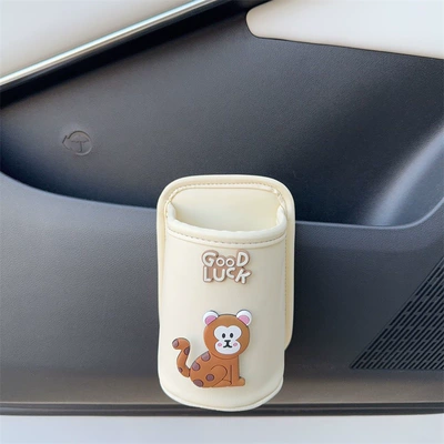 Year of the Horse, Storage Bucket Placed | Car cup holder/beverage holder - shenhou-off-white-tea-cup-storage-bucket