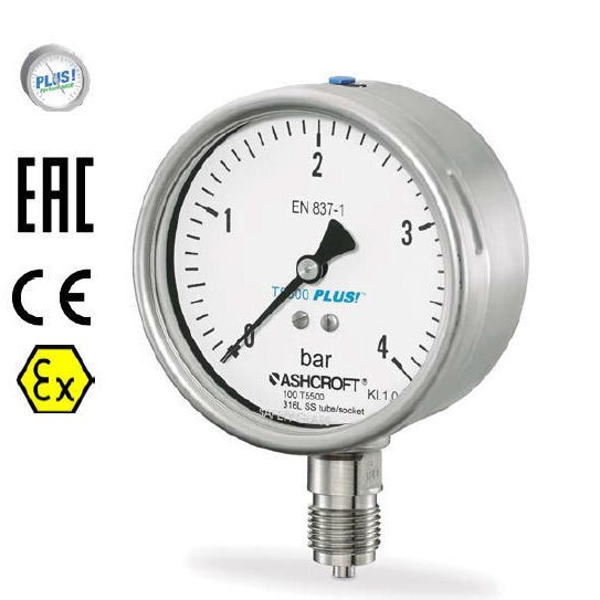 American Ashcroft Pressure Gauge T5500 All-Stainless Steel Spring Pressure Gauge