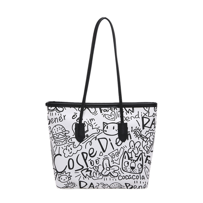 Bolso de moda coreano con estampado de moda Bolso de hombro de gran capacidad casual de personalidad femenina Bolso de viaje para estudiantes