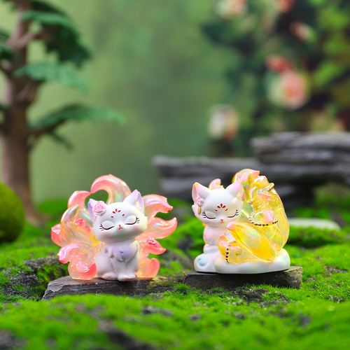 Creative mythical beast, ancient style, national trend, new style, Tushan nine-tailed fox, third style, fashionable play, office desk decoration, decoration, gift