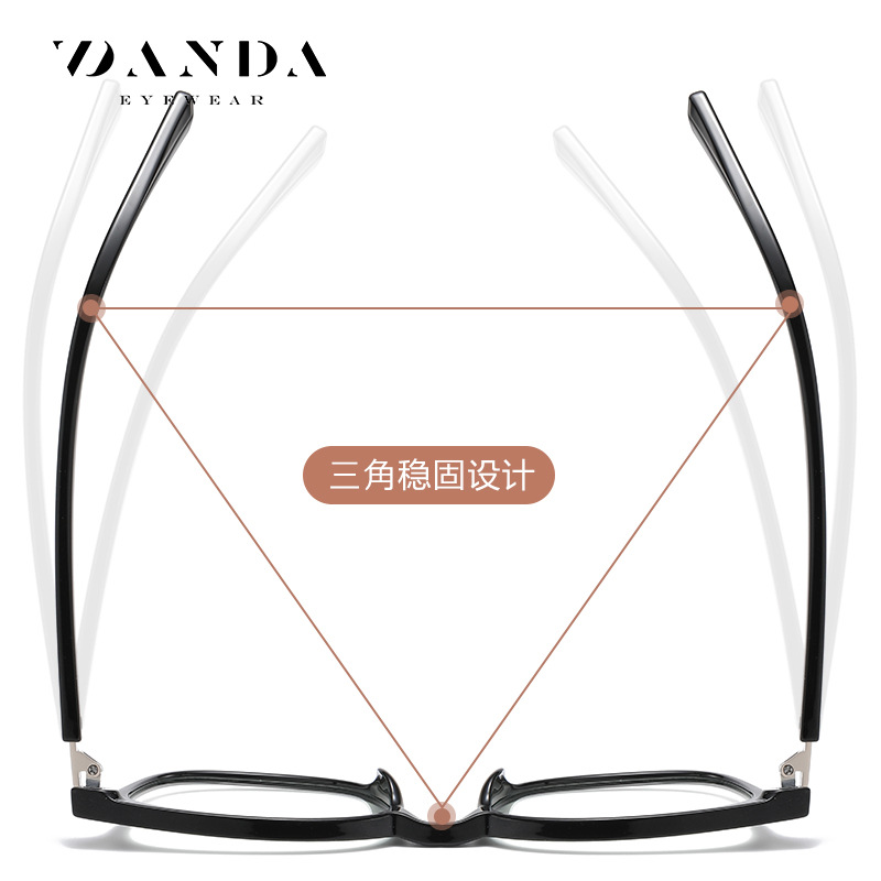 Nuevo fabricante de gafas de luz anti-azul cuadrado de los hombres de color beige artístico simple gafas TJ868 ultra-ligero TR miopía gafas marco