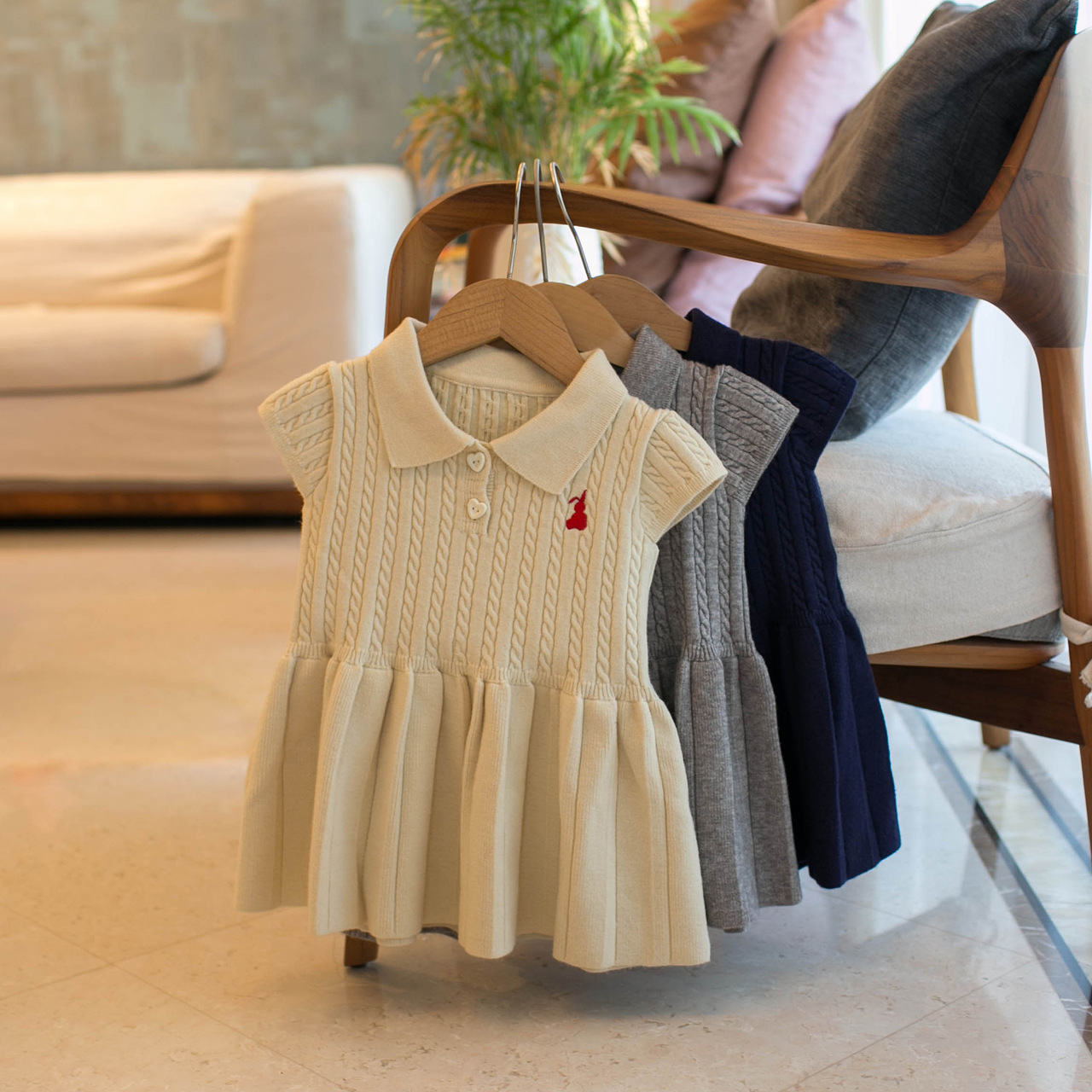 Dropshipping available: Girls' knitted dress, sleeveless tank dress, baby sweater dress, children's princess dress N879