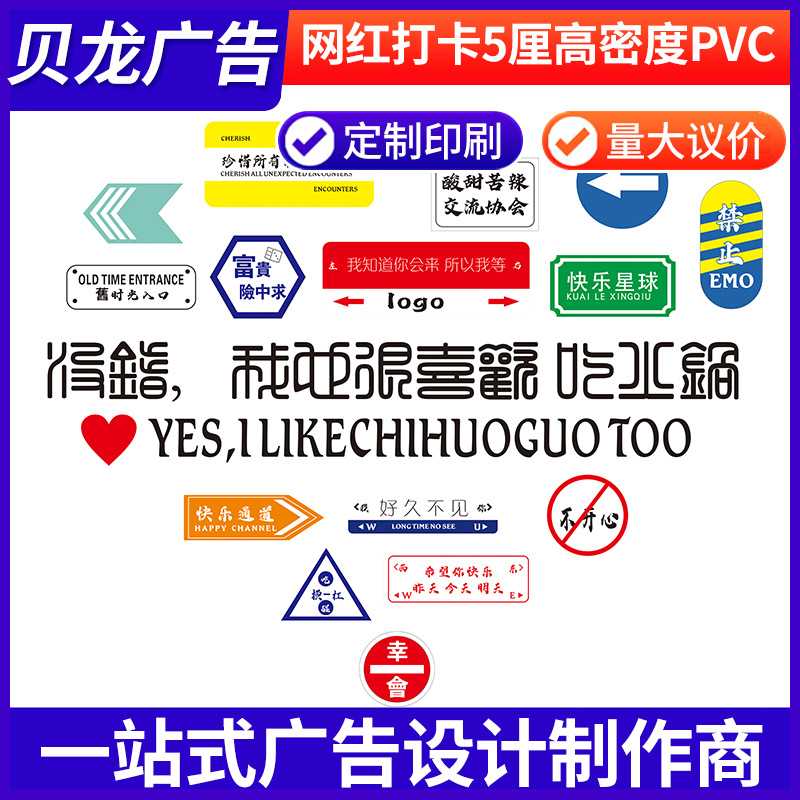 背景墙摆件露营风装饰餐饮烧烤火锅饭店城市地名拍照区定制UV打印