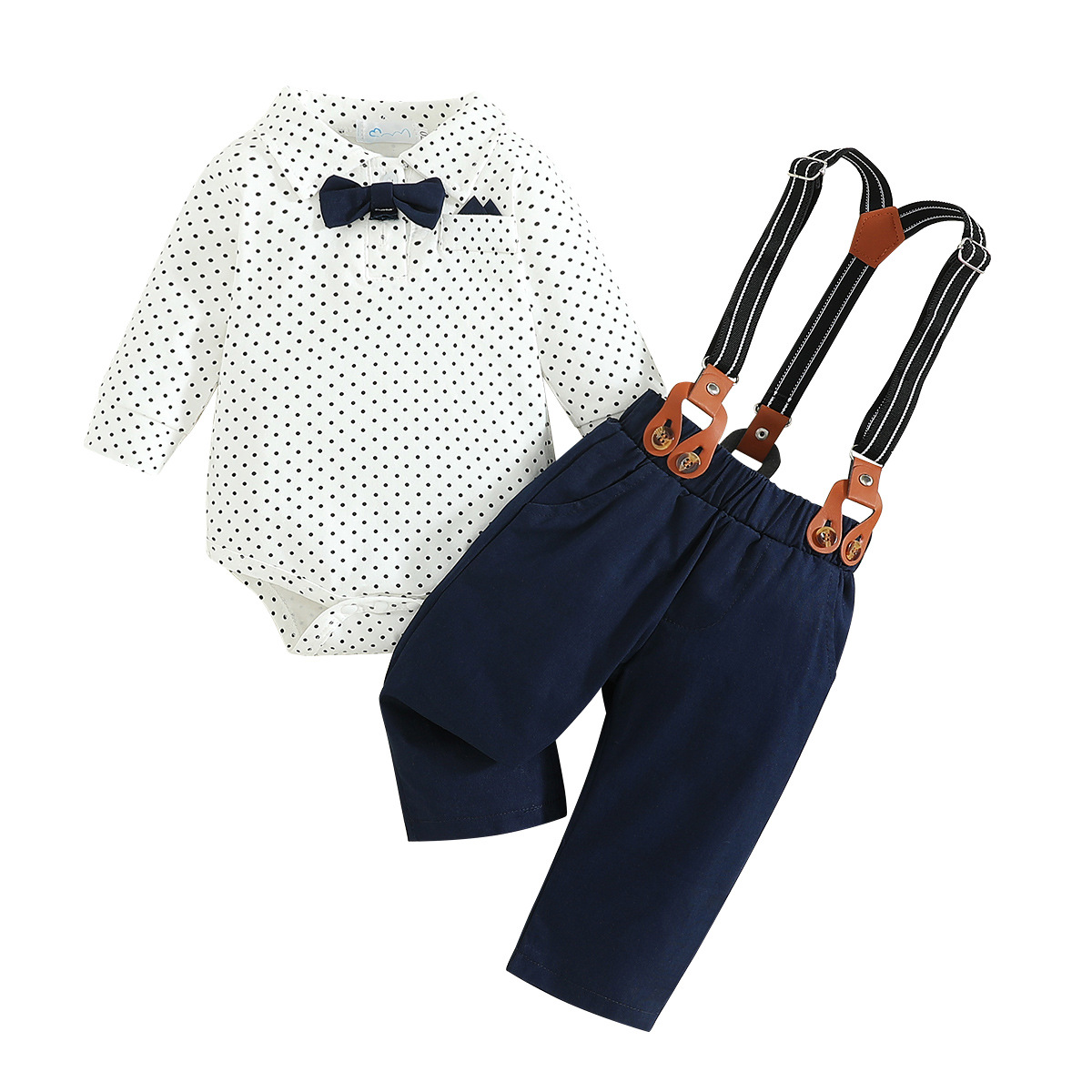 Children's Clothing New Baby One Year Old Boy Baby Romper Gentleman Overalls Dress Suit_voghion.com