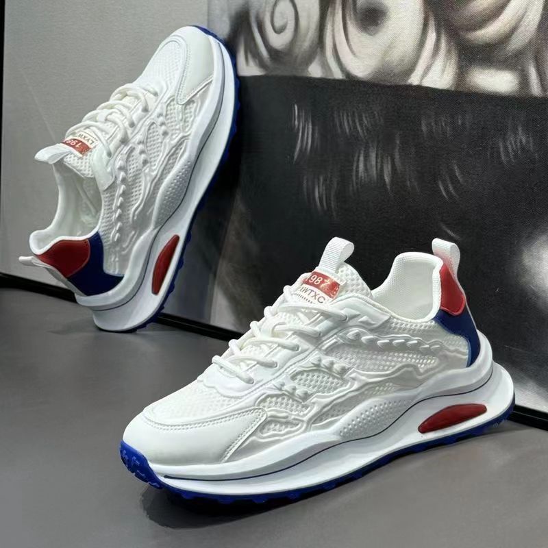 Calzado deportivo modelos de primavera y otoño para hombres, malla transpirable, zapatos blancos de moda para estudiantes, zapatos cómodos y ligeros para hombres, comercio exterior al por mayor