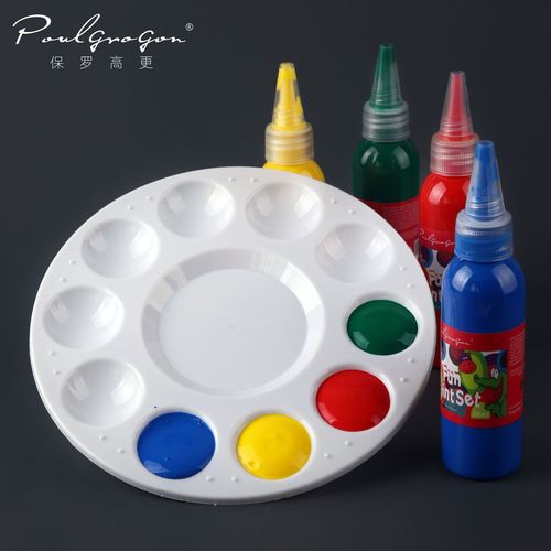 Cross-border children 10-hole plastic round color palette watercolor acrylic oil painting kindergarten painting art supply palette