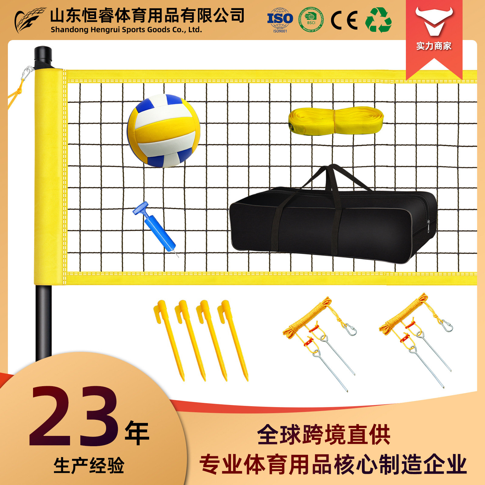 Factory wholesale cross-border foreign trade backyard beach grass volleyball net set portable volleyball net set volleyball net