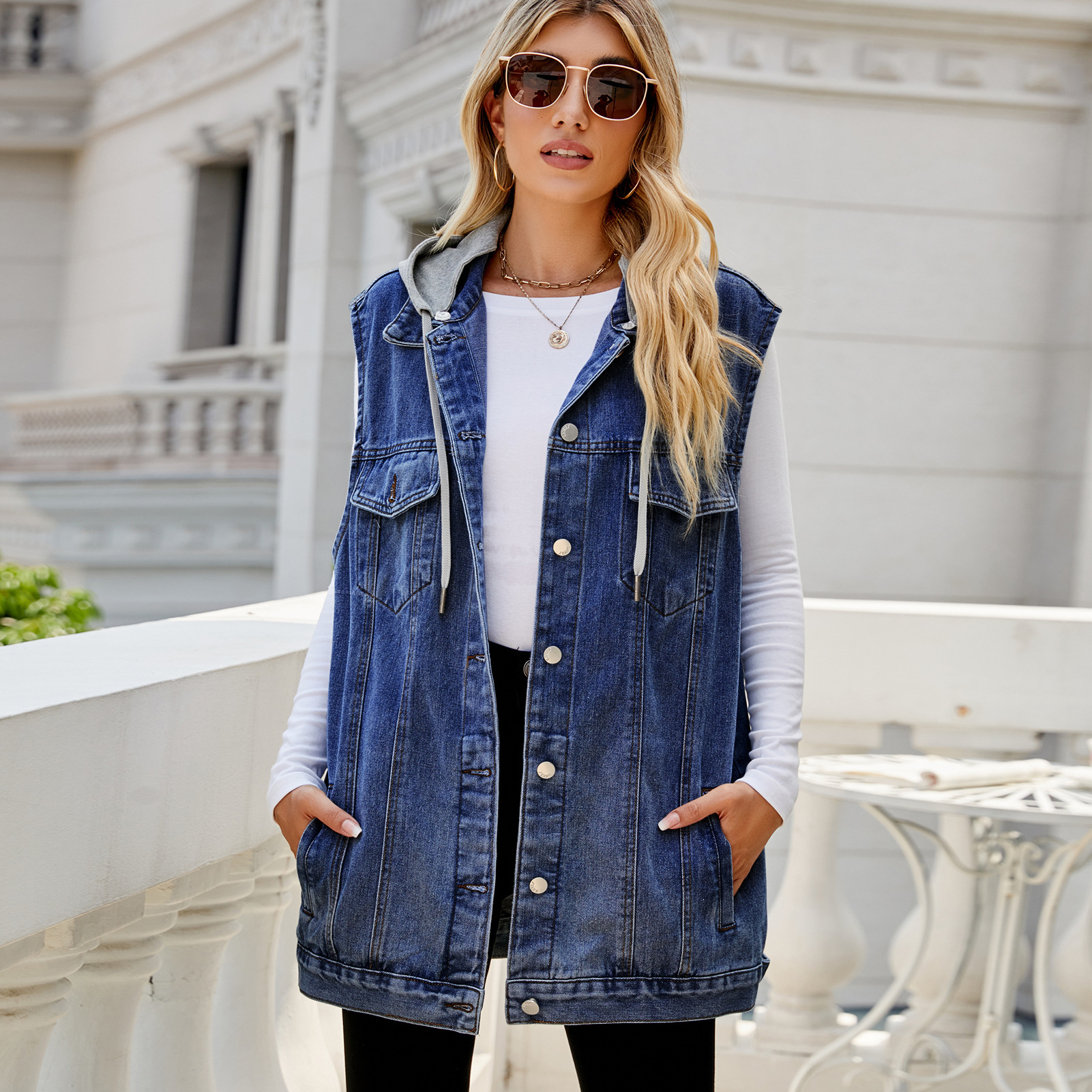nouvelle veste en jean rétro ample décontractée tendance femme_voghion.com