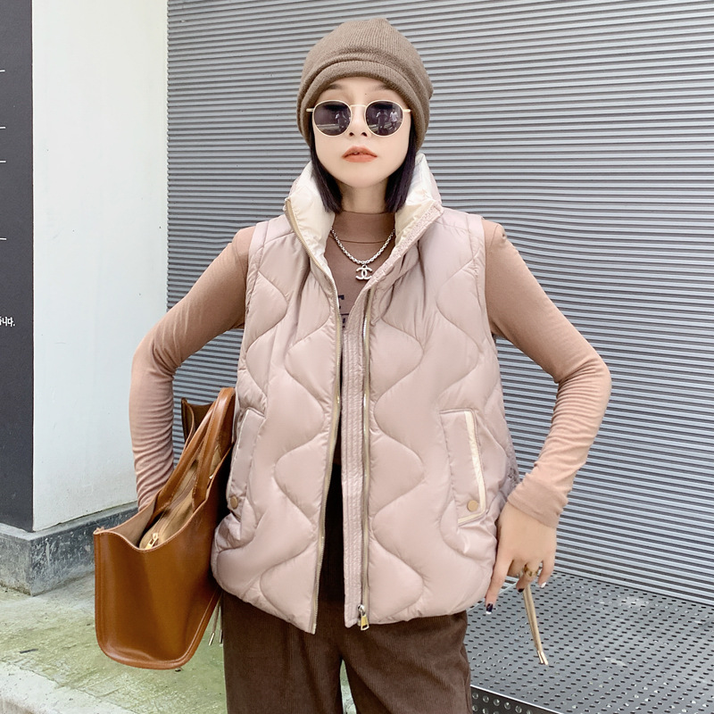 2026 otoño y invierno nuevo chaleco de moda de cuello vertical de algodón abrazadera de caballo estilo coreano de color de hombro abrazadera de caballo estilo coreano chaqueta de mujer image 1
